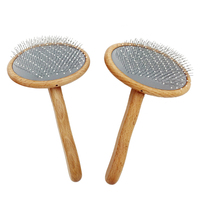 Brosse de toilettage pour animaux de compagnie Wondsh, style moderne et compact, en bois et acier inoxydable, outil de massage sur mesure, fonction de nettoyage pour chiens