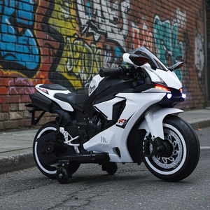 Moto électrique pour enfants de 3 à 6 ans, grande roue lumineuse, plastique, rechargeable, quatre roues, stable - Product Image 5