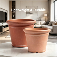 Pot de fleurs en plastique léger de style classique avec trou de drainage, écologique, pour intérieur/extérieur, idéal pour centre commercial, maison, bureau