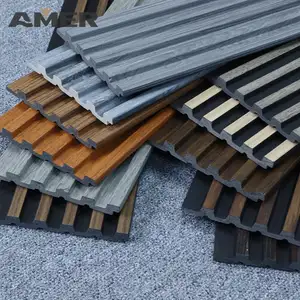 Rongke factory OEM waterproof decorative plastic outdoor interior fluted slat ps wall decor panels boards sheets