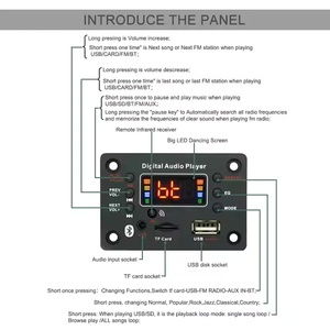 Fm-радио модуль <span class=keywords><strong>bluetooth</strong></span> динамик аксессуары HIFI MP3 плеер декодер плата с USB TF карты записи аудио - Product Image 4
