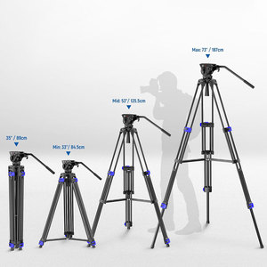 Chân máy quay phim chuyên nghiệp 360 độ xoay, chịu lực cao, giá đỡ máy quay video lớn với đầu xoay trơn tru - Product Image 1