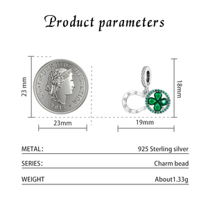 Nuevo Diseño, Pulsera Unisex en Forma de U con Trébol de Cuatro Hojas, Plata S925 y Circonia, Joyería - Product Image 2