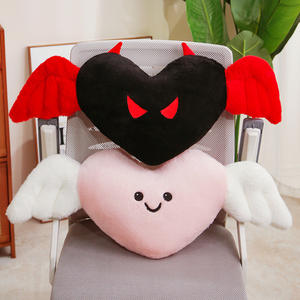 All'ingrosso angelo e diavolo cuore peluche bambola di peluche di peluche decorazione per la casa angelo e diavolo cuore con ala bambola - Product Image 3