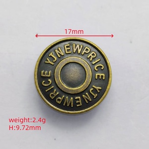 Botones de ropa con logotipo personalizado Remaches de mezclilla personalizables Botones a presión Camisa metálica personalizada Botones de jeans Botón Mercerie - Product Image 3