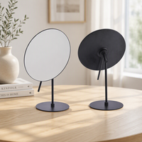 Miroir de Maquillage Argenté Direct Usine, Angle Réglable à 90°, Style Premium Ins, Miroir Cosmétique sur Pied, Grossissement 5x/3x, OEM ODM