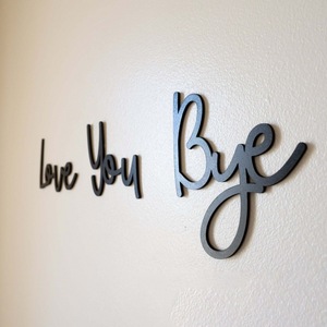 Panneau mural en bois « Love You Bye » style bohème, décoration intérieure en buis, forme flottante, emballage individuel - Product Image 5