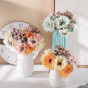 CallaFloral - Ramos de Gerberas Artificiales, Color Naranja Verde, Realistas, para Decoración de Bodas y Hogar - Product Image 2