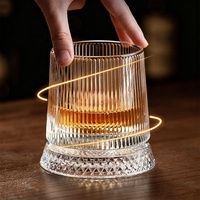 Verres à whisky rotatifs en cristal de luxe personnalisés, gravés au diamant, verre à whisky tournant