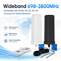 Antenne omnidirectionnelle verticale 5G 12dBi à gain élevé 698-3800MHz pour extérieur avec câble RG174 pour amplificateur de signal cellulaire, routeur, répéteur