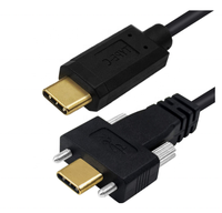 Kabel Data pengisi daya berlapis emas, kabel Data pengisian daya dengan sekrup 10G 5A USB 3.1 tipe-c Male ke USB-C Male