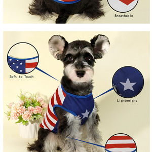 Independence Day USA Flag <b>Print</b> Dog Tank Top American Stars Stripes Puppy Shirts Summer Breathable Pet Vest - Product Image 5