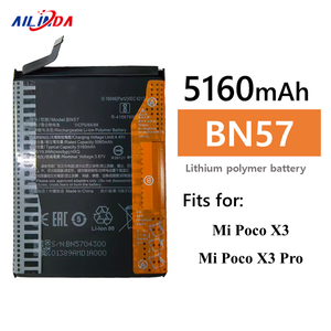 Batterie lithium-ion de remplacement Ilinda 5160mAh <span class=keywords><strong>BN57</strong></span> pour Xiaomi Poco X3 Poco X3 Pro Batterie de haute qualité - Product Image 1