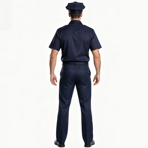 Costume d'agent de <span class=keywords><strong>police</strong></span> classique pour <span class=keywords><strong>homme</strong></span>, tenue de policier à manches courtes avec chapeau de policier, bâton et menottes pour Halloween, cosplay et fêtes - Product Image 5