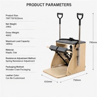 Silla de Pilates de Madera de Arce con Estructura de Madera Estable para Gimnasio, Club, Entrenamiento de Fuerza, Equipo de Pilates