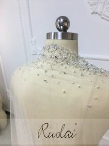 Ruolai WV01 cappella di lusso lunghezza perle di cristallo veli da sposa da sposa veli - Product Image 6