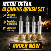 Kit de brosses coupelles en laiton de qualité industrielle et DIY, tige de 1/4 po, fixation pour perceuse, non-abrasif, pour l'élimination de la rouille et le nettoyage des surfaces, OEM