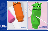 Porte-stylo en silicone Strange Us Monster, lavable, grande capacité, organisateur de bureau flexible |   Recruter des Agents Exclusifs Mondiaux