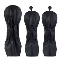 Housse de tête de club de golf en cuir PU brodée pour Driver, Fairway, Hybride, Utility – Lot d'housse de tête de golf unies – Accessoires de golf
