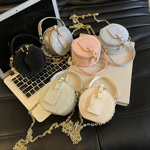 Bolsa de Ombro Estilo Coreano para Meninos e Meninas, Estilo Ocidental, Cor Sólida, <span class=keywords><strong>Mini</strong></span> Bolsa de Pérola com Zíper, Respirável, Cadeado, Bolsa Infantil 2025 - Product Image 1