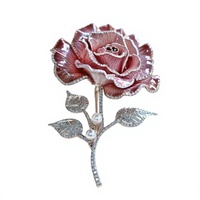 Bros Pin Bunga Zirkon Tembaga Berkualitas Tinggi, Mewah untuk Pesta Pernikahan, Perjamuan, Gaun, Berlapis Perak, Unisex, Mikro Inlay