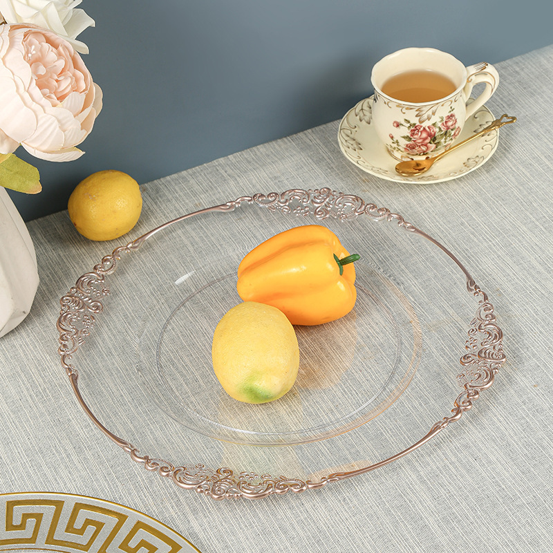 Transparent avec bordure or rose