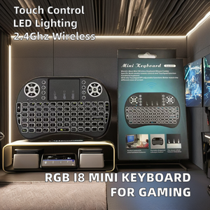 RGB I8 Không Khí <span class=keywords><strong>Fly</strong></span> Chuột Với Backlit 2.4G PC Tùy Chỉnh Bàn Phím Giao Diện USB Cầm Tay Chơi Game Không Dây <span class=keywords><strong>Mini</strong></span> Bàn Phím Cho Thông Minh TV Box - Product Image 3