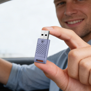 ดองเกิล CarPlay ไร้สายขนาดเล็ก สีส้มเทา ตัวเครื่องโลหะ อะแดปเตอร์ Car Play แบบ USB 2 in 1 อะแดปเตอร์ CarPlay ไร้สาย - Product Image 1