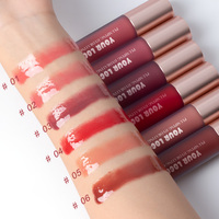 Brillo Labial Vegano con Etiqueta Personalizada, Hidratante, 6 Tonos, con Sensación Refrescante de Mentol, Suave, Voluminizador e Hidratante