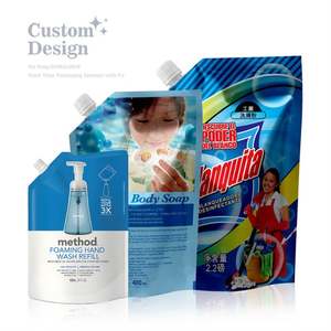 Gel douche shampooing imprimé personnalisé Doypack savon liquide recharge sac d'emballage détergent à lessive pochette à bec - Product Image 2