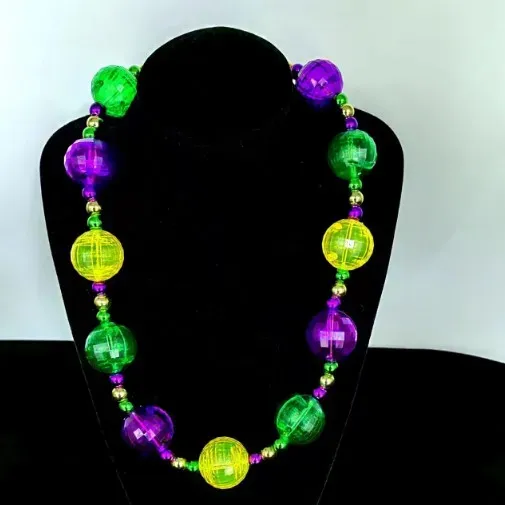 Mardi Gras Flashing Party Favor Carnival LED Light Up Mardi Gras Bead Necklace