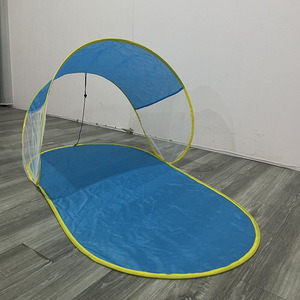 Tente de plage bleue à ouverture rapide, simple couche, en polyester, portable, protection solaire, pour usage extérieur estival - Product Image 2
