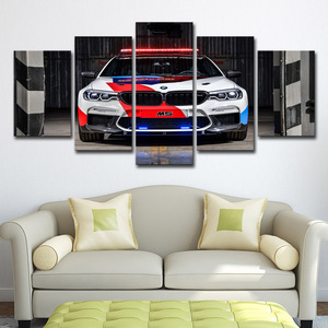 High Resolution Water-proof 5 Panel BMW M5 Sport Car Wall Art Poster Painting Canvas Picture Print For Home Office Decoration