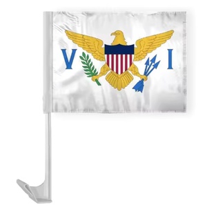 Drapeaux de Voiture Petits pour les Îles Vierges, Personnalisables, Cadeaux Personnalisés, Extérieur, Procession, <span class=keywords><strong>Voyage</strong></span>, 30x45cm, Sur Mesure - Product Image 1