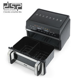 <span class=keywords><strong>Freidora</strong></span> de <span class=keywords><strong>Aire</strong></span> de Doble Cesta DSP de 5.5L+5.5L, 1100W + 1100W - Control de Zona Dual Independiente, 8 Menús Preestablecidos, Pantalla Táctil LED - Product Image 2