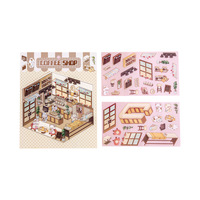 Autocollants 3D Stéréoscopiques Personnalisés en PET pour Paysages, Scènes de Cabane et Chalet, Décoration Miniature Mignonne de Dessins Animés pour Carnet DIY – Vente en Gros