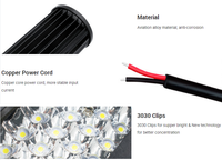 Lampe de travail LED en aluminium 72w, 4 pouces, 4 rangées, projecteur en forme de dôme, pare-chocs avant modifié, lampe de travail led