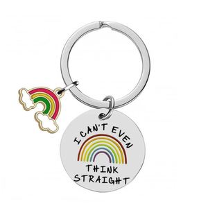 Lésbico cosas orgullo regalo para novio novia pareja <span class=keywords><strong>Gay</strong></span> Pansexual LGBT divertido Día de San Valentín Metal Arco Iris llavero - Product Image 1