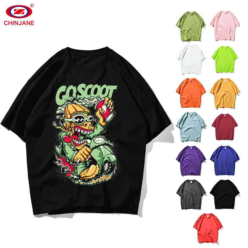 Wholesale 100% cotton t shirt loose blank plus size T-shirt graphics custom printed LOGO Tall Big men's T-shirts