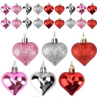 Ornements en forme de cœur, boules décoratives pour décorations de fête, ornements suspendus pour la Saint-Valentin, la fête des mères, l'arbre de Noël, le mariage