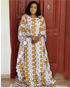 L7614b abbigliamento donna africano Dashiki Abaya elegante festa larghi lunghi abiti da sera lunghi + gonna interna taglia libera pesante - Product Image 2