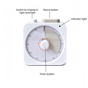 OEM ODM AIKS Nuevo Temporizador Visual <span class=keywords><strong>de</strong></span> Cuenta Regresiva <span class=keywords><strong>de</strong></span> 60 <span class=keywords><strong>Minutos</strong></span>, para Estudiantes y Cocina, Pantalla LCD Cuadrada, Batería AAA, Silencioso, con Luz - Product Image 6