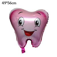 Offre Spéciale haute qualité grand bleu rose dent hélium gonflable Globos feuille ballons pour décorations de fête d'anniversaire bébé douche