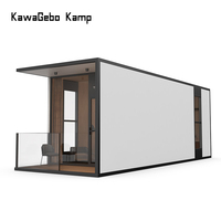 Kawagebo Kamp personnalisé en aluminium 28 ㎡ mini villa de luxe extérieure préfabriquée modulaire pomme cabine pour hôtel