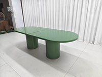 Table à manger contemporaine personnalisée pour hôtel ou villa, plateau et base en acier inoxydable, mobilier de salle à manger ovale