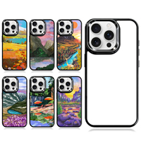 NOVELSUB pour IP 17 Series, coque de téléphone 2D en TPU vierge pour sublimation avec support invisible - Feuille d'aluminium/Film PET et anneau magnétique