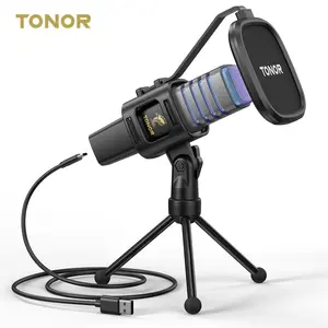 TONOR TC30S Profissional Original RGB Gamer Jogos Microfon Gaming Condensador Profissional Com Fio De Mesa Para Studio