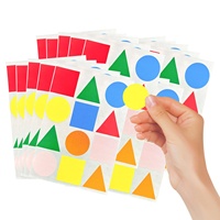 Autocollants de codage couleur multiformes en gros, autocollants adhésifs en forme de points, de triangles, de carrés, de rectangles pour le marquage, l'organisation, le bricolage