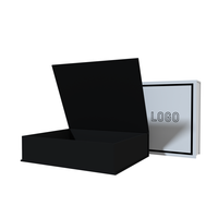 Caja de Regalo de Cartón Rígido Magnético de Lujo Negra y Gris Personalizada de Alta Gama para Ropa