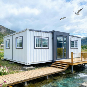 บ้านคอนเทนเนอร์แบบขยายได้สองปีกขนาด 40 ฟุต บนฟาร์ม พร้อมห้องนอนด้านข้าง ห้องซักรีด ทำจากตู้คอนเทนเนอร์ขนส่ง - Product Image 1